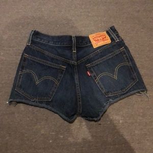 Dark wash 501 Levi shorts